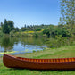 Red Display Canoe with Ribs Curved Bow 10 ft