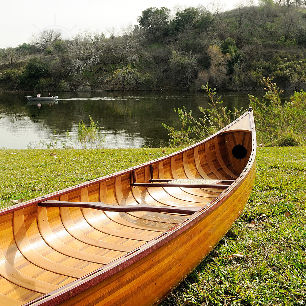 Wooden Canoe with Ribs Skeena 16 | Cedar strip canoe for sale