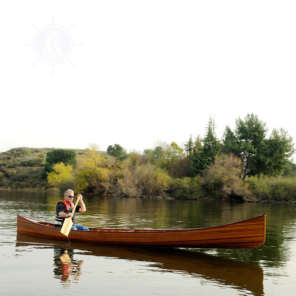 Wooden Canoe with Ribs Skeena 16 | Cedar strip canoe for sale