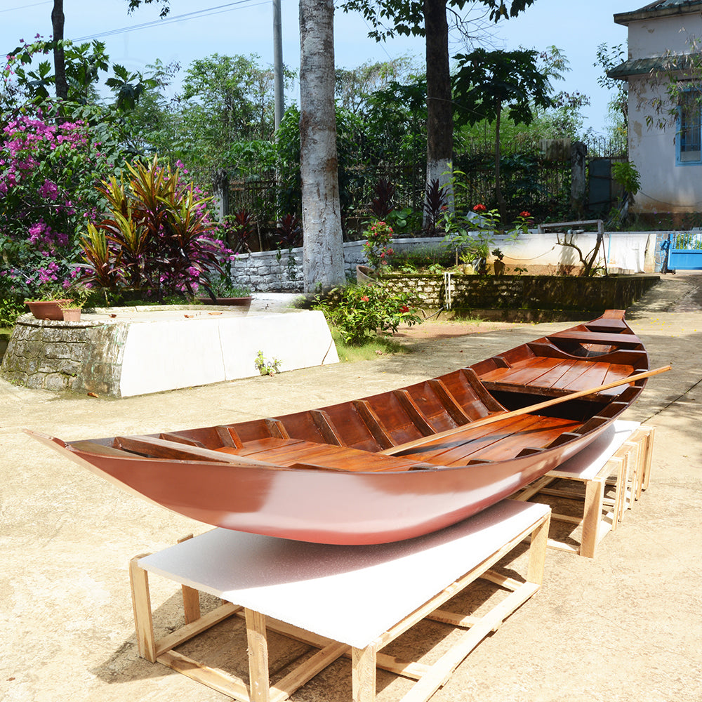 South East Asia Sampan Boat Red Bottom